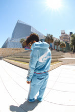 Load image into Gallery viewer, Baby blue studded crystal zip up