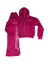 Load image into Gallery viewer, Pink Bust Down Zip up & Pants Set