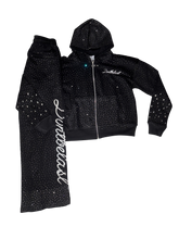 Load image into Gallery viewer, Black Bust Down Zip up & Pants Set