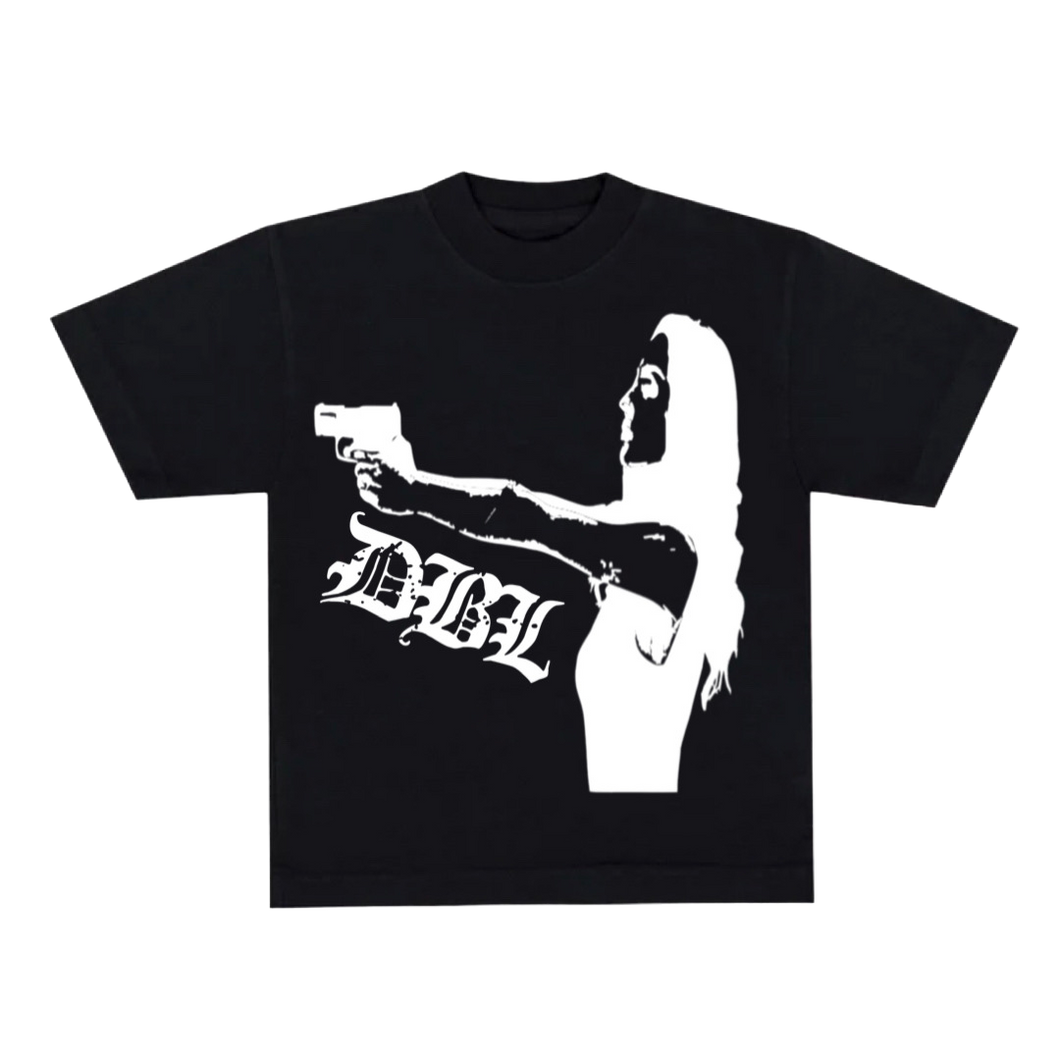 Black DBL a Girl is a gun tee dontbelast