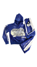 Load image into Gallery viewer, Blue Track team Hoodie &amp; Pant Set
