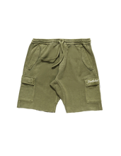 Load image into Gallery viewer, Olive Green Embroidered Cargo Shorts
