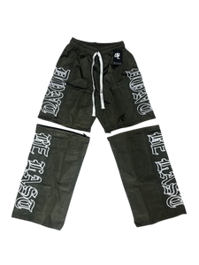 Baggy 2 in 1 Olive green pants and shorts