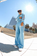 Load image into Gallery viewer, Baby blue studded crystal pants
