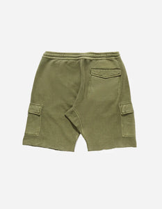 Olive Green Embroidered Cargo Shorts