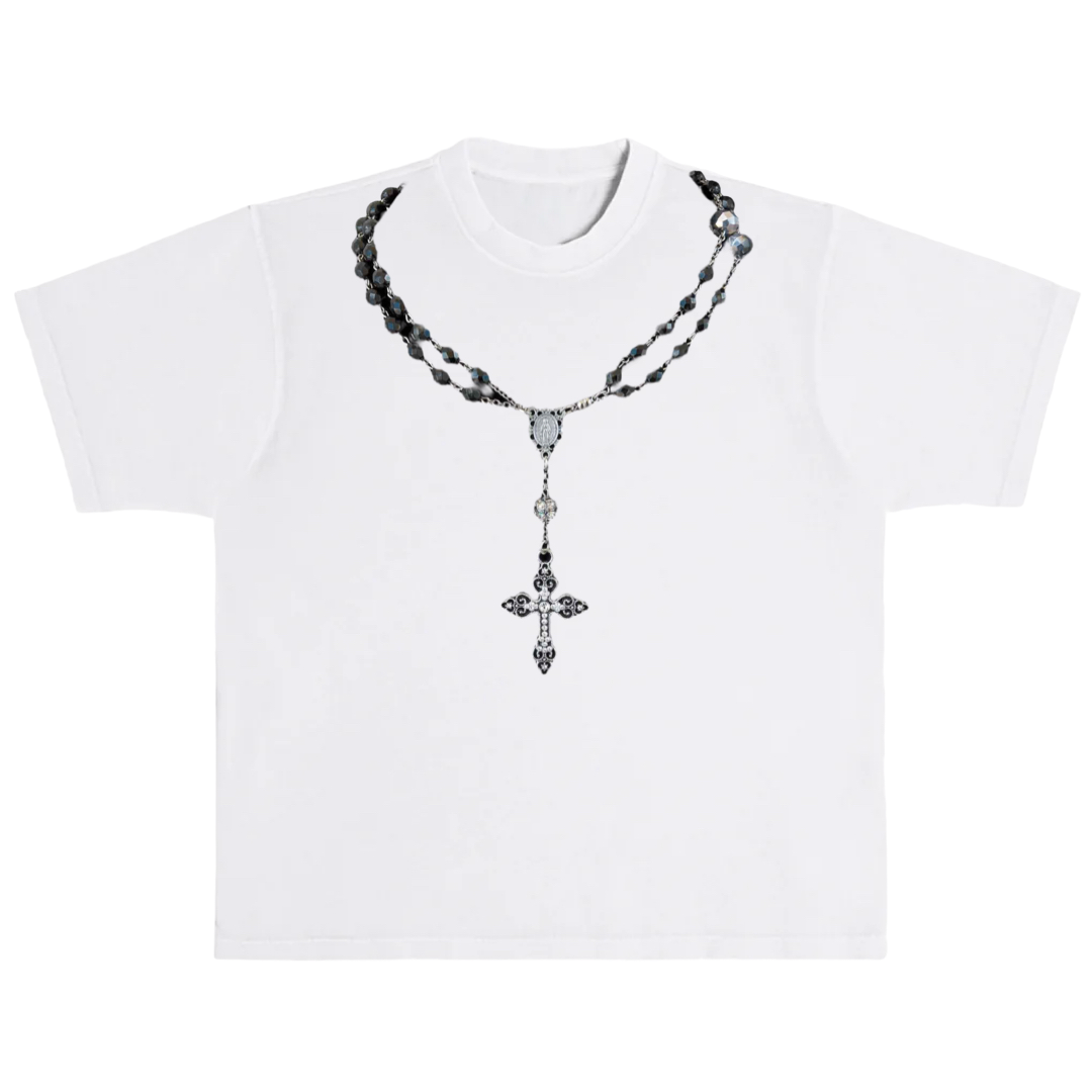 [NF]25SS★ROSARY NOIRER TEE ROSARY NOIRER TEE (WHITE) F25QB111 - FANCY CLUB | 60