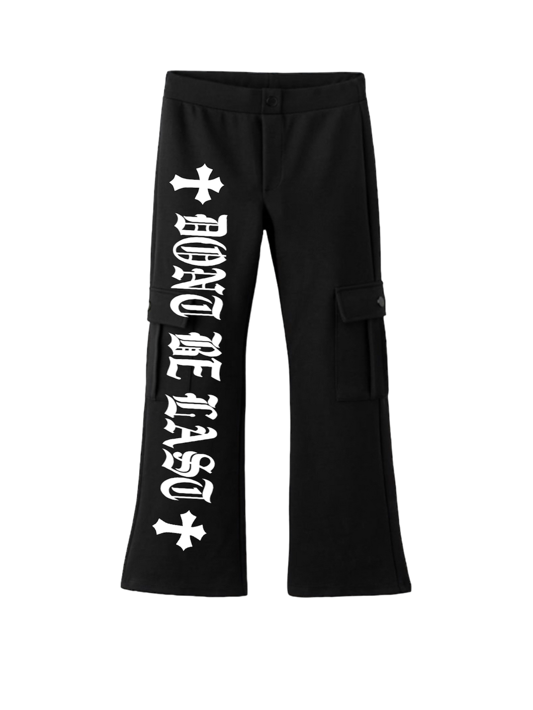 Black Cross Flare Pants