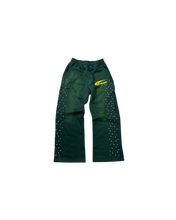 Load image into Gallery viewer, Forrest green studded crystal pants
