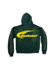 Load image into Gallery viewer, Forrest green studded crystal zip up
