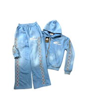 Load image into Gallery viewer, Baby blue studded crystal pants
