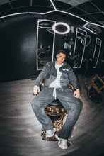 Load image into Gallery viewer, Vintage Grey triple zip up jacket
