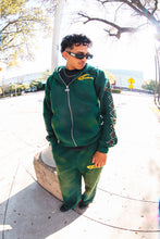 Load image into Gallery viewer, Forrest green studded crystal zip up
