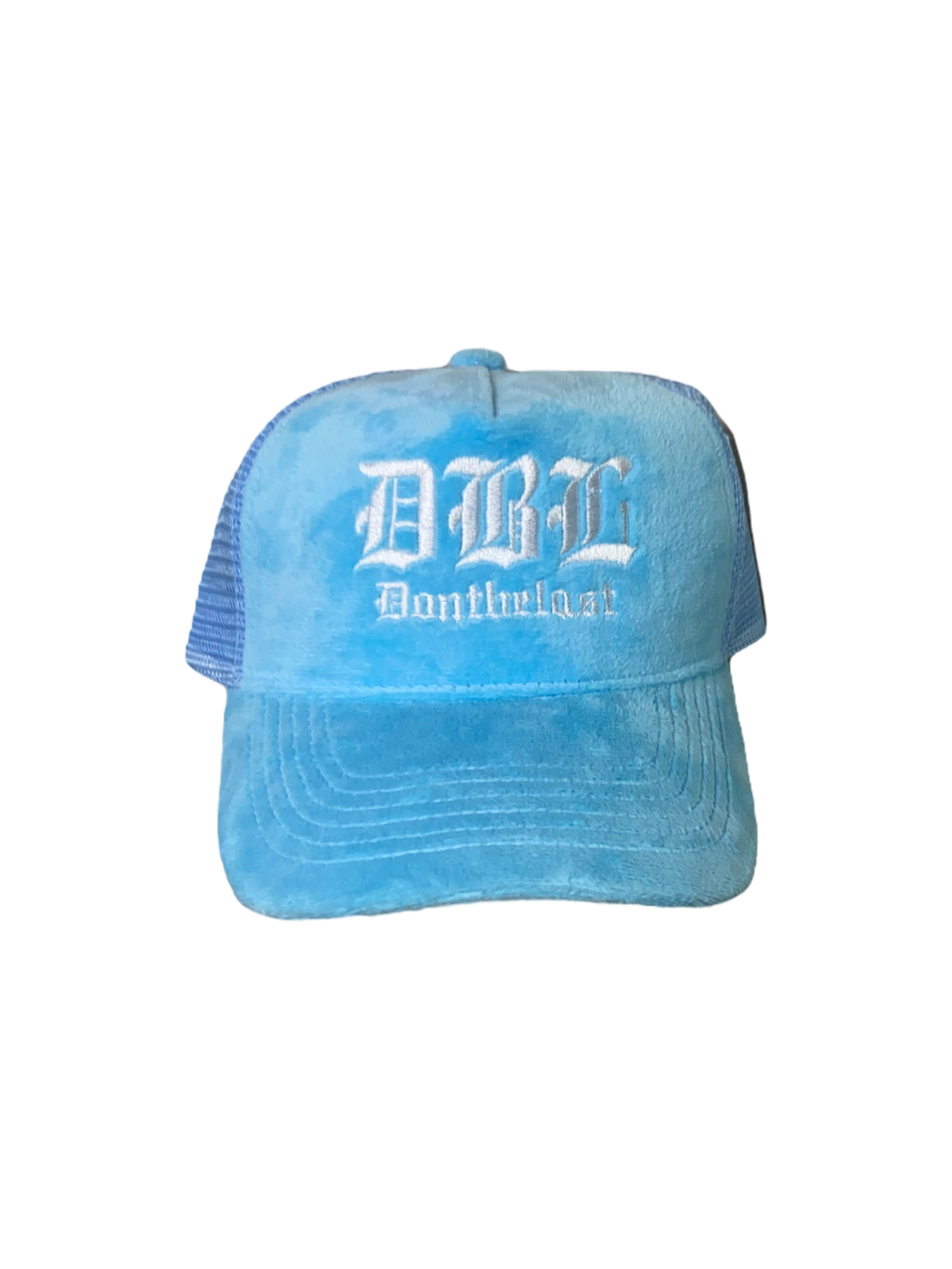 Embroidered Blue Velvet Hat