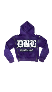 Triple zip up purple jacket