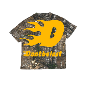 Real tree Dont Be Last camo shirt with removable zipper sleeves & distressed embroidery