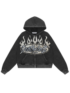 DOUBLE ZIPPER FLAME JACKET