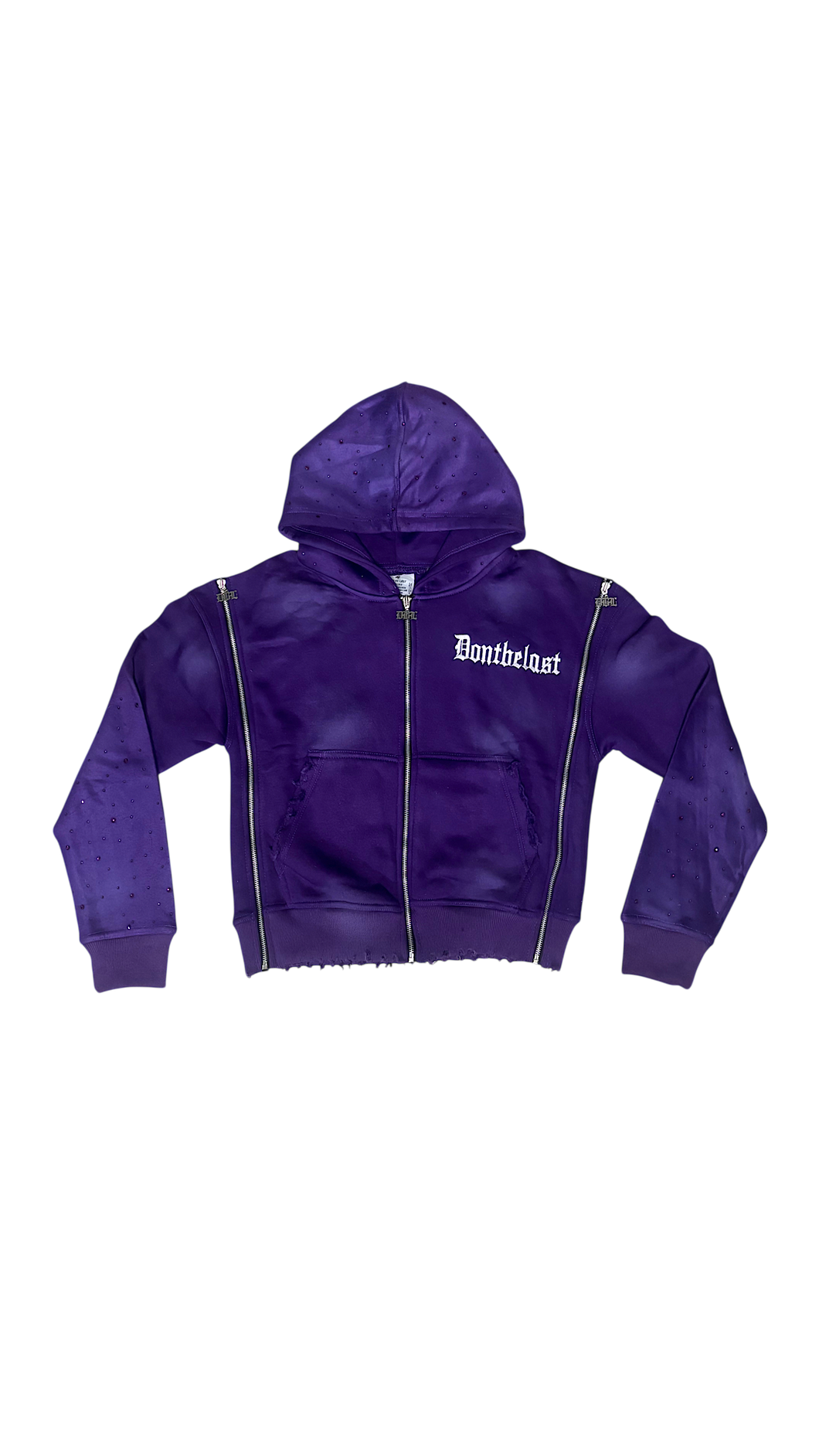 Triple zip up purple jacket