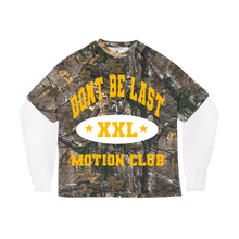 Load image into Gallery viewer, Real tree Dont Be Last camo shirt with removable zipper sleeves &amp; distressed embroidery
