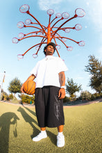 Load image into Gallery viewer, Baggy Black 3/4 Shorts
