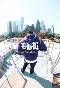 Triple zip up purple jacket