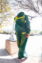 Load image into Gallery viewer, Forrest green studded crystal pants
