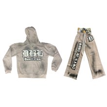 Load image into Gallery viewer, Grey DBL Distressed Embroidery Rhinestone Set
