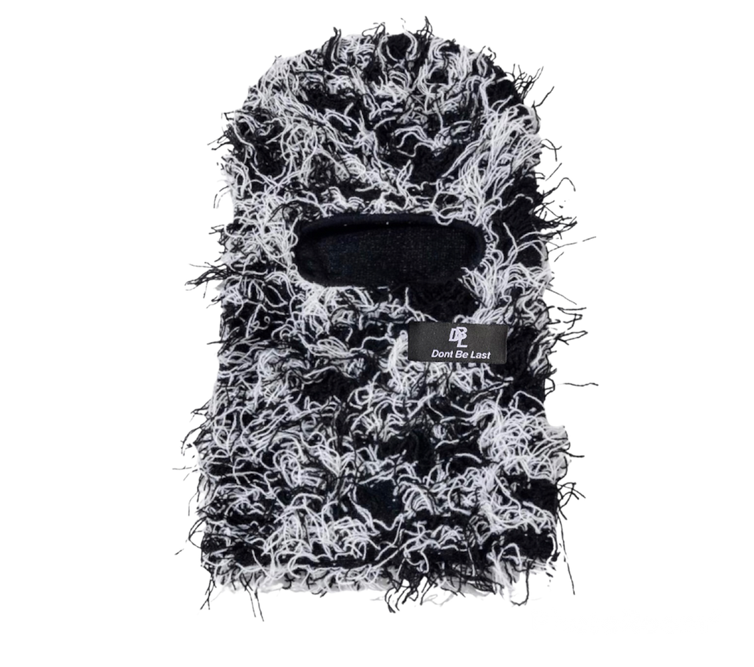 Black & White Distressed Ski Mask