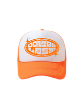 Load image into Gallery viewer, Orange Globe Trucker Hat
