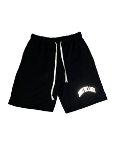 Black Reflective Mesh Shorts