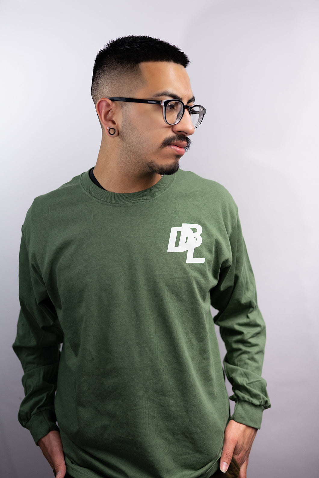 Olive Green Logo Long Sleeve