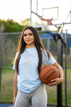 Load image into Gallery viewer, Baby Blue logo Swish T-shirt
